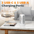 TESSAN Tower Power Strip with Individual Switches, Surge Protector with 12 - Image 3