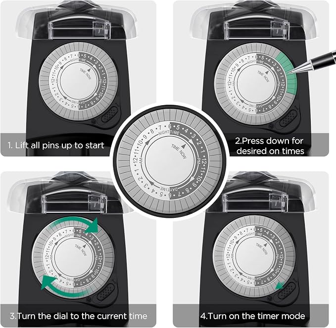 G-Homa 24 Hour Mechanical Outdoor Timer Outlet, Outdoor Timer - Image 7