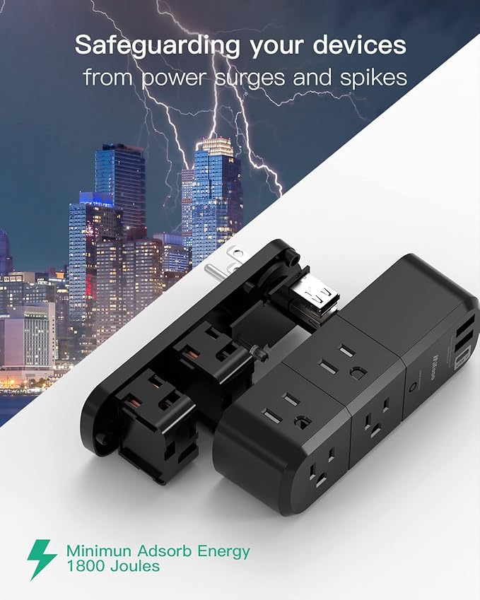 Surge Protector USB Outlet Extender - Image 4