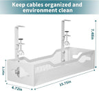 Under Desk Cable Management Tray White, Litwaro Cable Management Under Desk No - Image 7