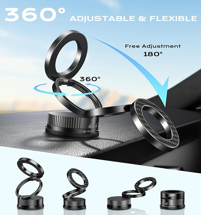 Latest Upgraded Suction Cup Phone Mount Nano Gel 360°Phone Stand Vacuum - Image 4
