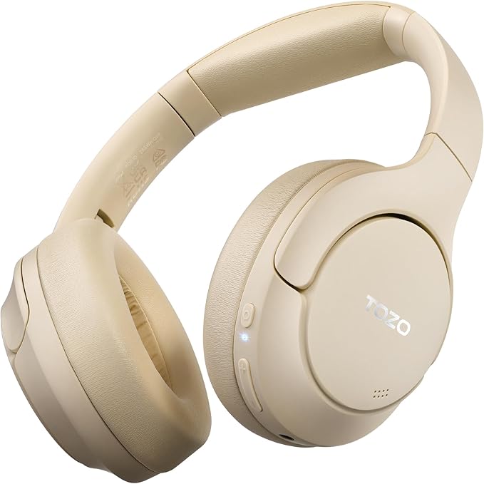 TOZO HT2 Hybrid Active Noise Cancelling Headphones, Wireless Over Ear Bluetooth by TOZO