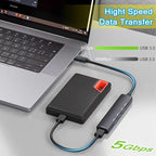 USB C Hub with USB C Powered/Data Port, USB Extender - Image 4
