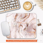 Square Mouse Pad Rose Gold Marble, Personalized Premium-Textured Custom Mouse - Image 3