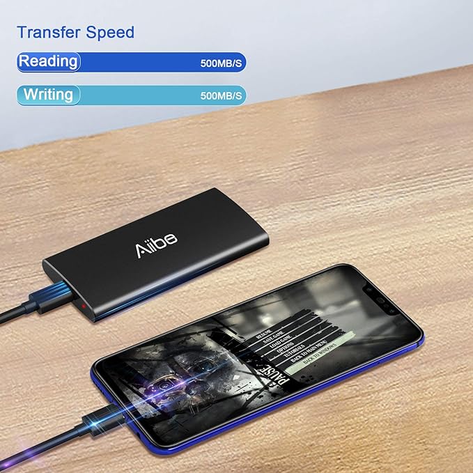 Aiibe External SSD 250GB External Hard Drive USB C Portable SSD, USB 3.1 - Image 4
