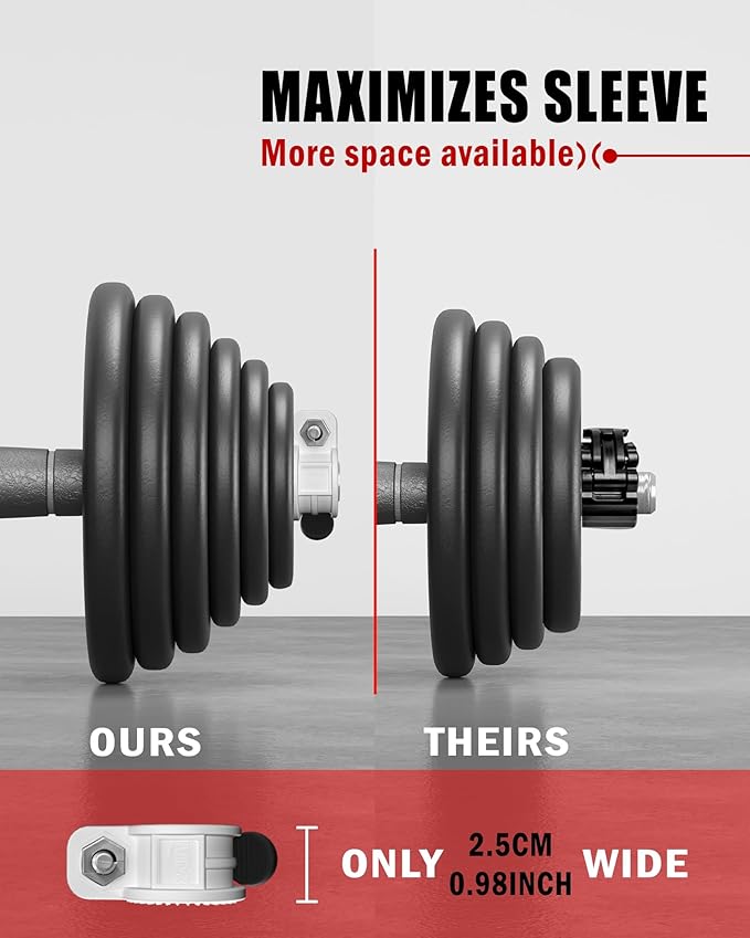Mini Barbell Clips 1 inch I Multi-Size Adjustable Barbell Collar I 1 inch - Image 4