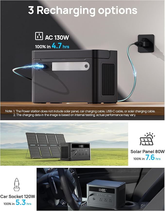 DaranEner 576Wh Solar Generator 600W, Portable Power Station - Image 8