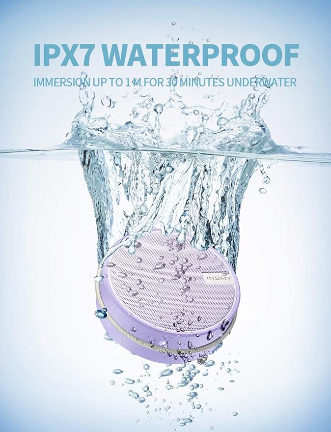 INSMY C12 IPX7 Waterproof Shower Bluetooth Speaker, Portable Small Speaker - Image 2
