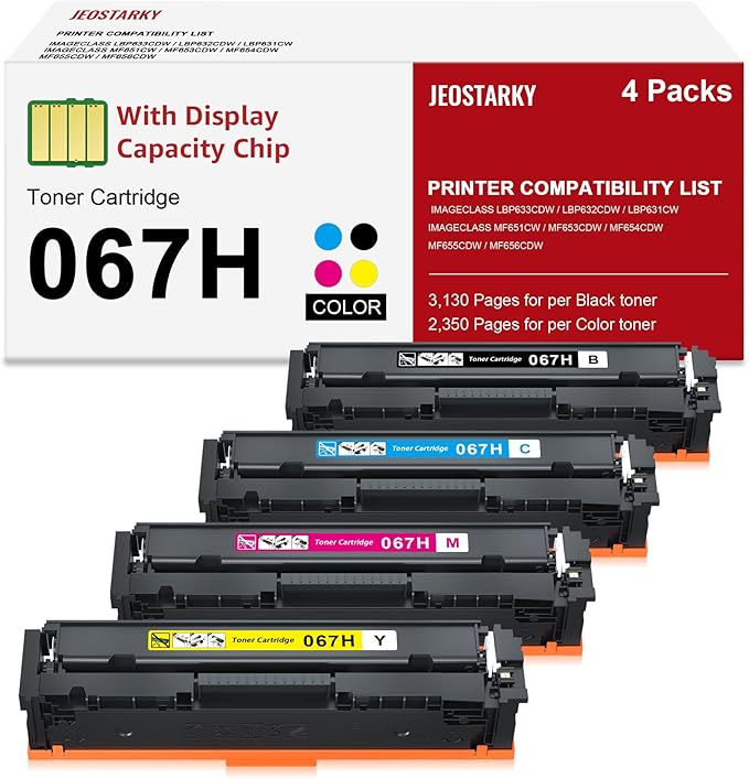 Compatible Canon 067H 067 Toner Cartridge Set Replacement by Jeostarky