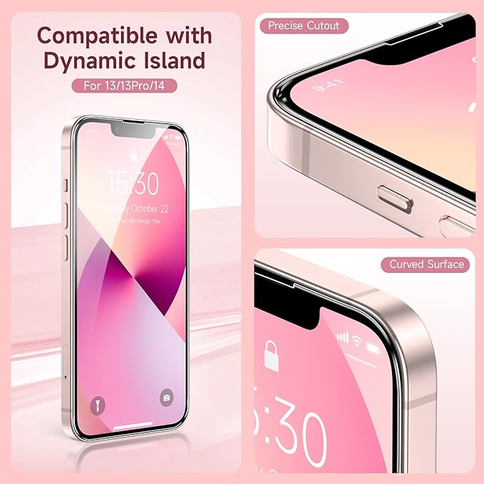 Fotbor for iPhone 16e/13/13 Pro/14 Screen Protector Glass, 9H Tempered Glass - Image 4
