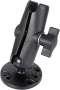 1" Ball Double Socket Arm with AMPS Hole Round Plate Base, Aluminum Alloy by Unknown