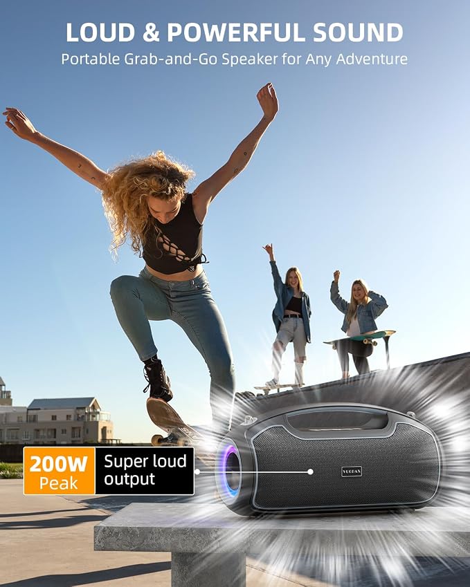 Portable Bluetooth Speakers Wireless, 200W Peak Loud Sound and Deep Bass - Image 4