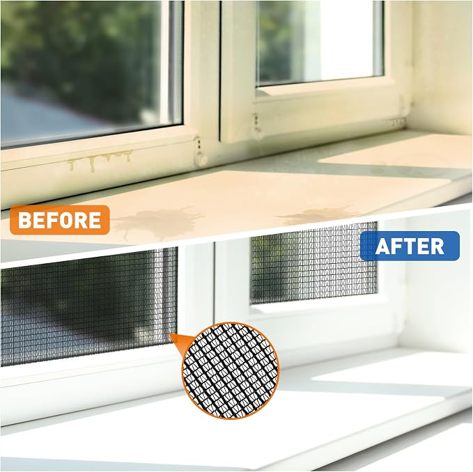 MAGZO Window Screen Replacement Mesh Roll, 37.4in × 16.4ft Upgraded Dual - Image 5