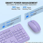 Wireless Keyboard and Mouse Combo, Full-Size Silent Ergonomic Keyboard and - Image 4