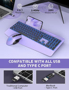 Wireless Keyboard and Mouse Backlits, Wrist Rest, LED Mouse, Rechargeable - Image 5
