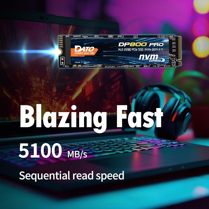 DATO M.2 2280 SSD 1TB, PCIe Gen4 x4 NVMe SSD Internal Solid State Drive - Image 3