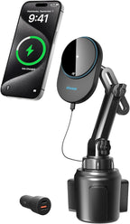 Miracase for Magsafe Car Mount Charger, 15W Fast Charging Cup Holder Phone by Miracase