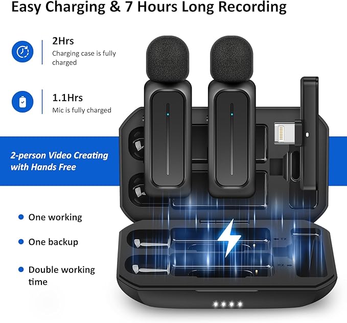 2 Pcs Wireless Lavalier Microphone - Image 5