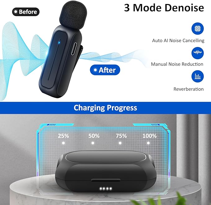 2 Pcs Wireless Lavalier Microphone - Image 2
