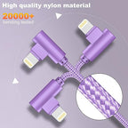 iPhone Charger 3 Pack 10FT USB A to Lightning Cables 90 Degree Charge Cable MFi - Image 5