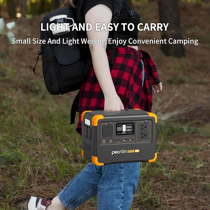 Pecron E500LFP Portable Power Station, 576Wh LiFePO4 Battery, 600W AC Outlets - Image 6