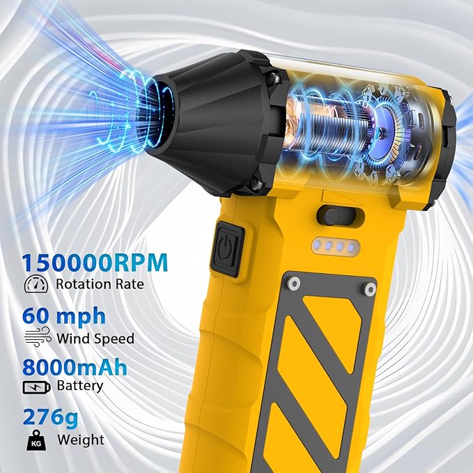 Electric Air Duster-Compressed Air Duster, 60mph Wind Stepless Speed Canned Air - Image 2