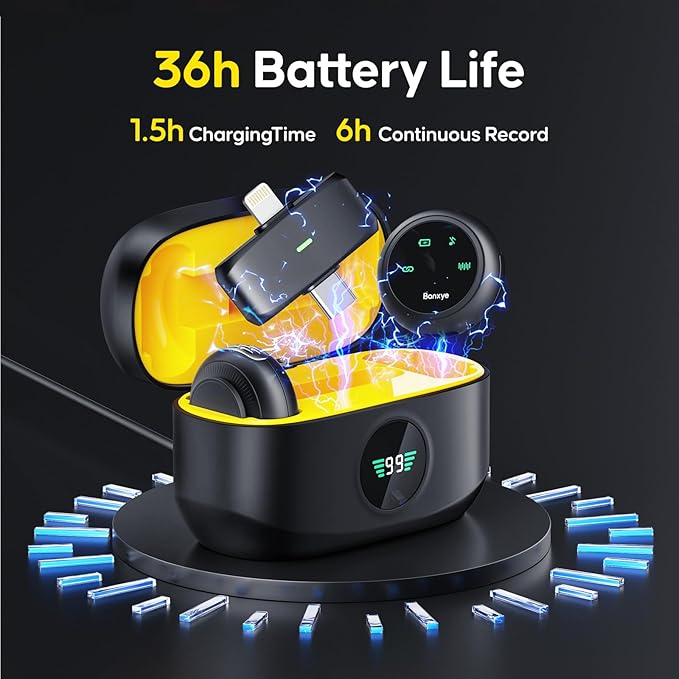 Wireless Lavalier Microphone for iPhone Android, 2in1 Magnetic & Clamp Lapel - Image 7
