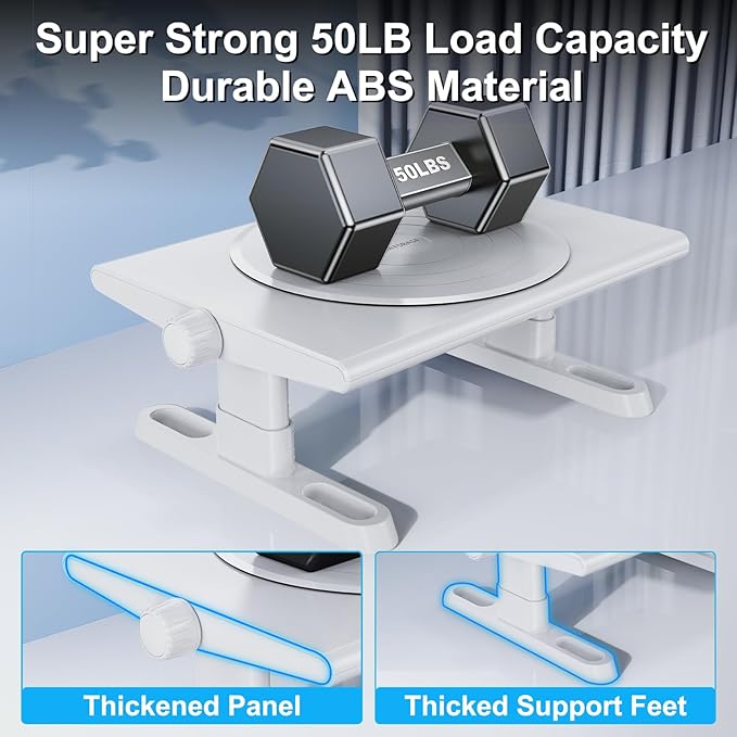 Monitor Stand Riser for Desk, 360°Rotation Freely Height Adjustable by Knob - Image 4