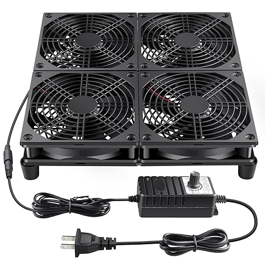 Wathai 120mm x 4 Router TV Box Fan 110v - 240v Big Airflow by Wathai