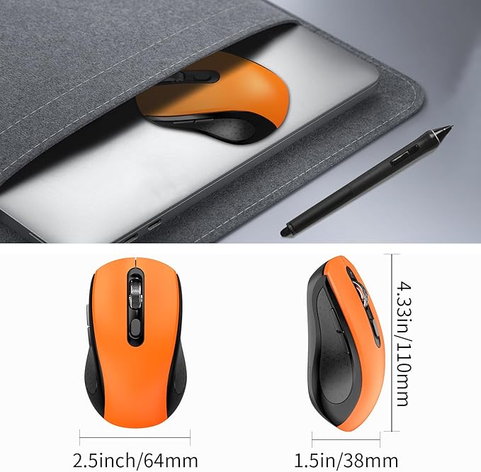 Wireless Mouse Ergonomic, Side Buttons Mouse, 2400 DPI, Silent and Anti Slip - Image 7