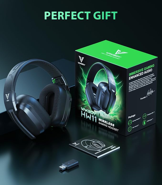 HW11 Wireless Gaming Headset for PS5, PS4 Pro, Gamer Headphones for PC - Image 8