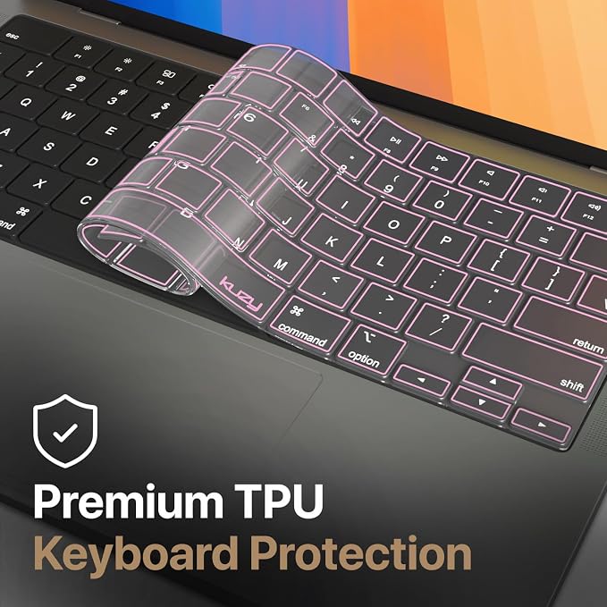 Kuzy Pink Premium MacBook Pro 14 inch Keyboard Cover M4 16" 2025 2024 2023 M3 - Image 5