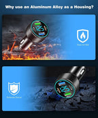 2 Packs of 66W USB C Car Charger 4 Port Car Charger Adapter - Image 6