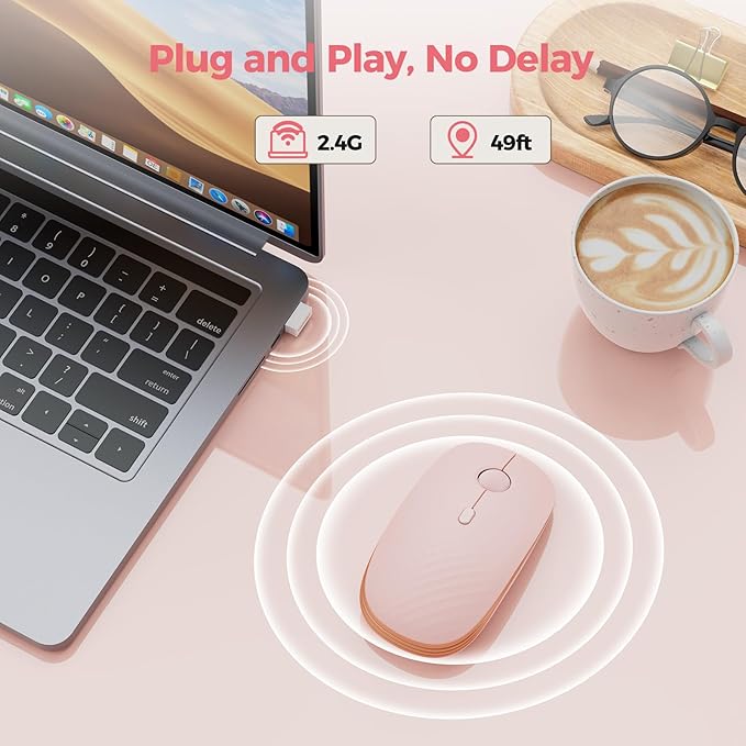 TECKNET Wireless Mouse, Rechargeable Slim Portable Silent Computer Mouse - Image 2