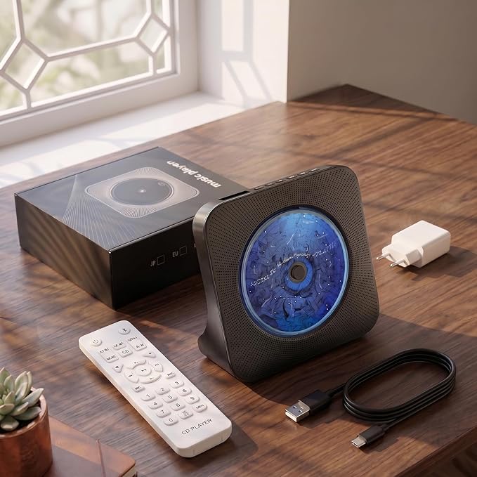 Gueray CD Player Portable Bluetooth Desktop CD Player - Image 8