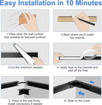 Yecaye Black Cord Hider, One-Cord Channel Cord Cover on Wall, Cable Management - Image 6