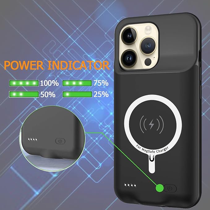Battery Case for iPhone 14 Pro Max, Upgraded 10800mAh Rechargeable Portable - Image 4