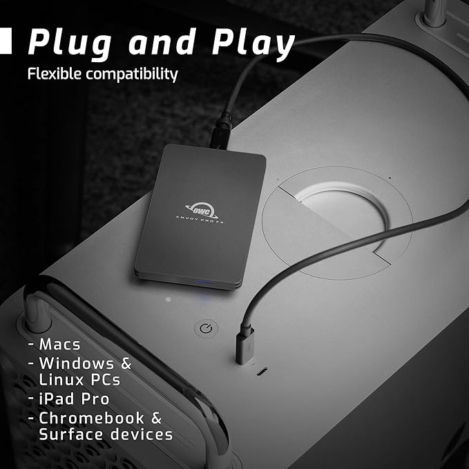 OWC 1TB Envoy Pro FX Portable Rugged External NVMe M.2 SSD Drive Thunderbolt 3 - Image 5
