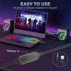 Computer Speakers, RGB PC Speakers, USB Powered 3.5mm Aux Speaker - Image 6