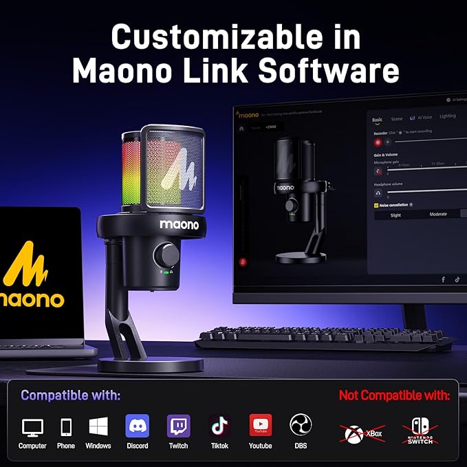 MAONO Wireless Microphone for PC, Gaming Streaming Condenser Mic - Image 6