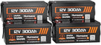 Bluetooth 12V 300Ah Battery LiFePO4 Lithium Built-in 100A BMS, 15000 Deep by HumsiENK