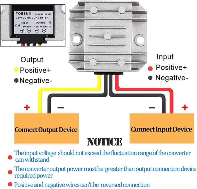 Voltage Reducer DC 8V-40V to 12V 3A 36W Automatic Buck Boost Converter Step - Image 5