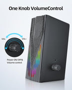 Computer Speakers with 6 Colorful RGB Lights, USB Powered 3.5mm Aux with Loud - Image 3