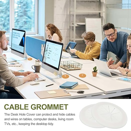 PATIKIL Desk Grommet 1-9/16", Light Gray - Image 7
