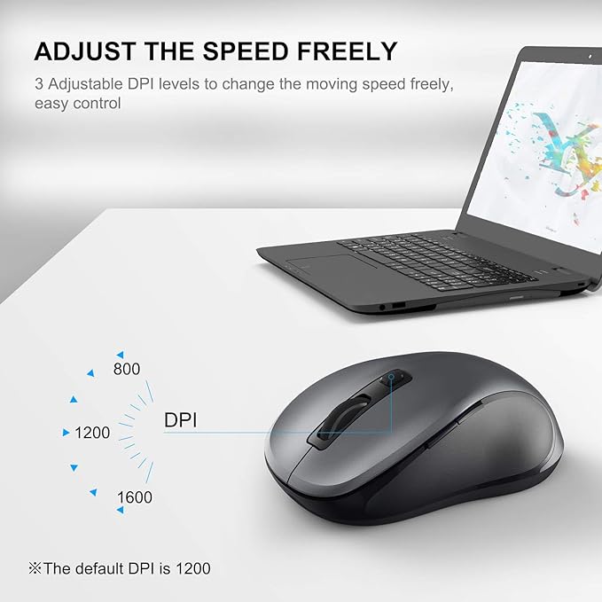 WisFox 2.4G Wireless Mouse for Laptop, Ergonomic Computer Mouse - Image 4
