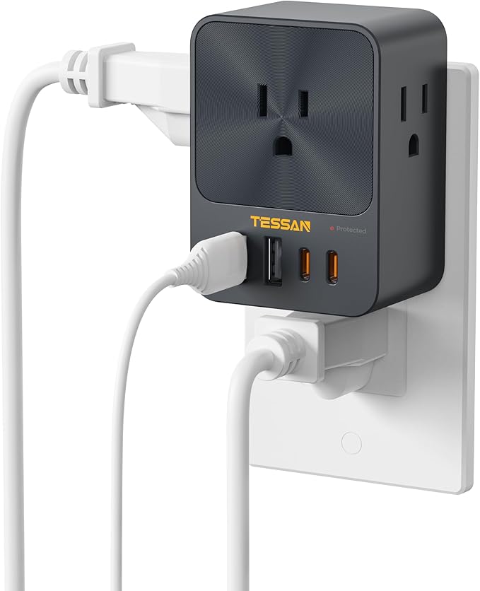 30W Wall Charger, TESSAN Fast Charging Multi Plug Adapter by TESSAN