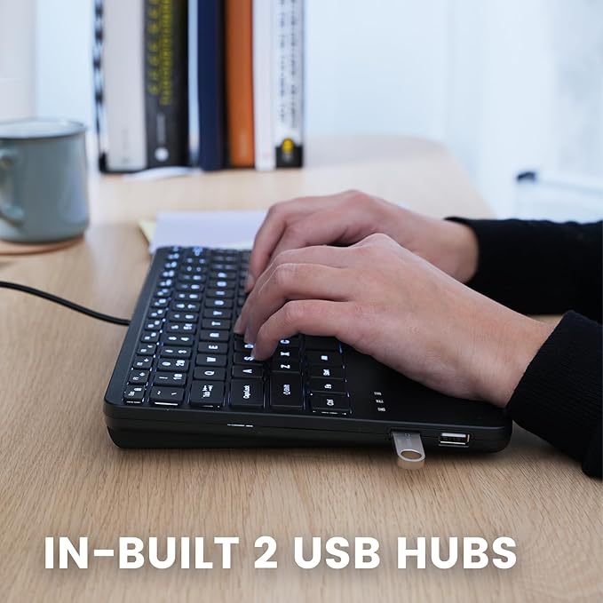 Perixx PERIBOARD-425 US Wired Mini USB Keyboard - Image 4