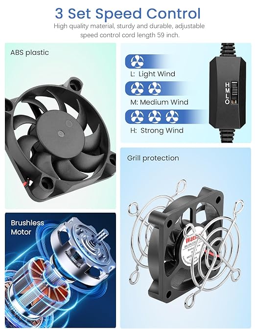 Wathai 2PCS 50mm x 10mm 5V Mini Box USB Computer Fan - Image 4