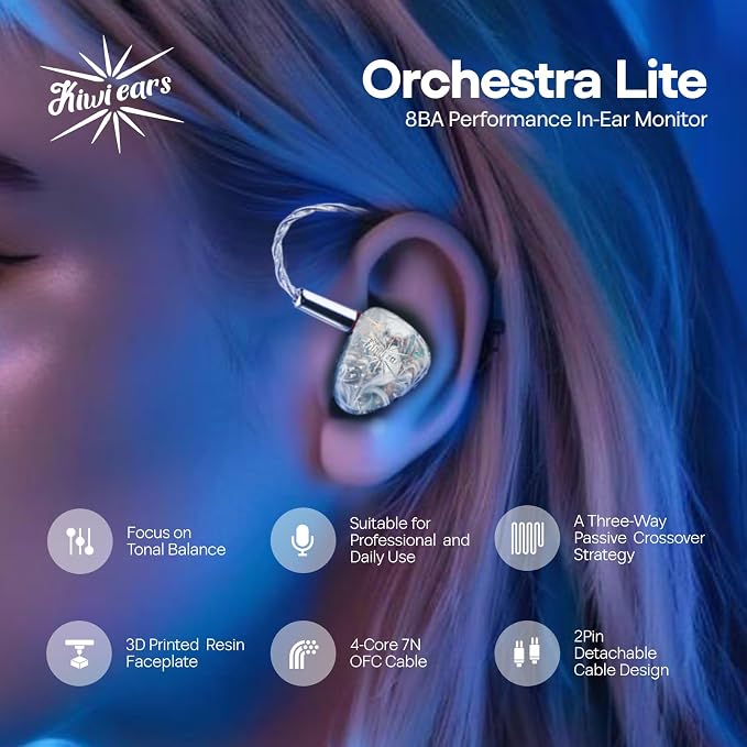 Linsoul Kiwi Ears Orchestra Lite Performance Custom 8BA in-Ear Monitor IEM - Image 3