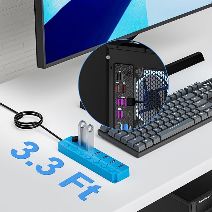 ONFINIO USB Hub 3.0, 7-Port USB Hub Splitter - Image 6
